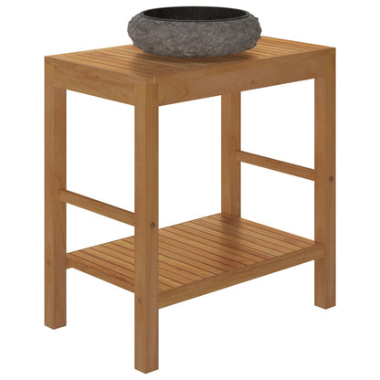 Vanity Cabinet With Sink Black Solid Teak wood Medium