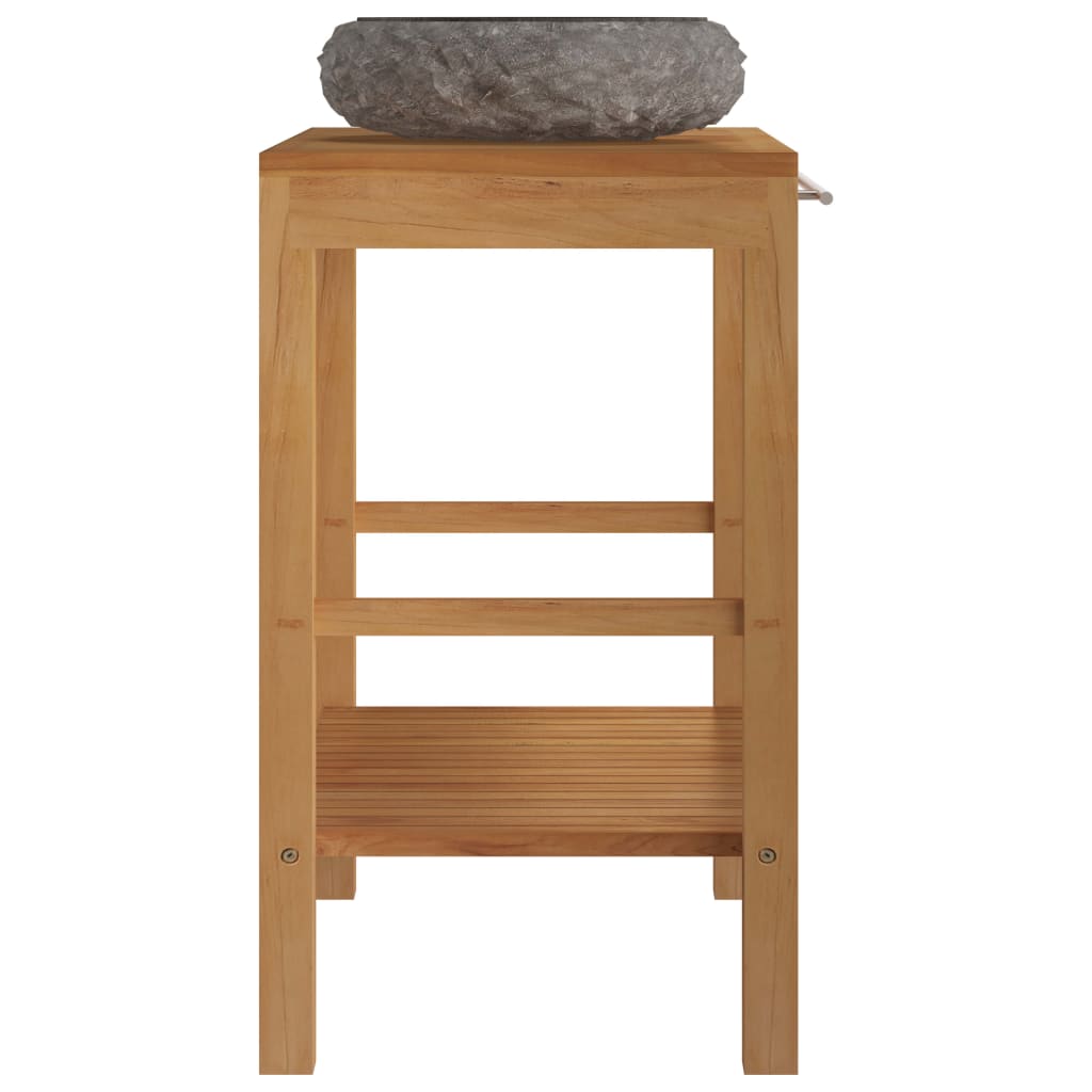 Vanity Cabinet With Sink Black Solid Teak wood Medium