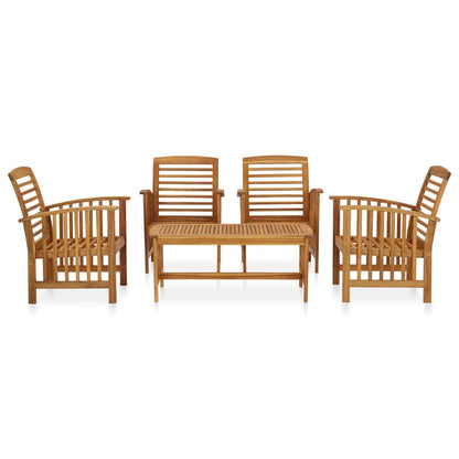 Garden Lounge Set Natural Acacia Solid Acacia Wood 5 Piece Set