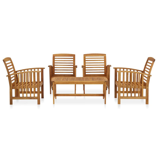 Garden Lounge Set Natural Acacia Solid Acacia Wood 5 Piece Set