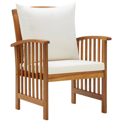 Garden Lounge Set Cream White, Wooden Solid Acacia wood Large