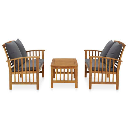 Garden Lounge Set Dark Grey Solid Acacia wood Medium Durable