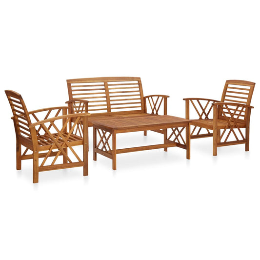Garden Lounge Set Brown Solid acacia wood Medium Durable