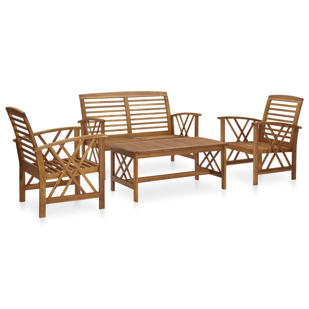 Garden Lounge Set Brown Solid acacia wood Medium Durable