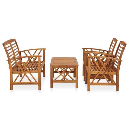Garden Lounge Set Brown Solid acacia wood Medium Durable