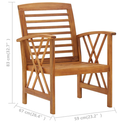 Garden Lounge Set Brown Solid acacia wood Medium Durable