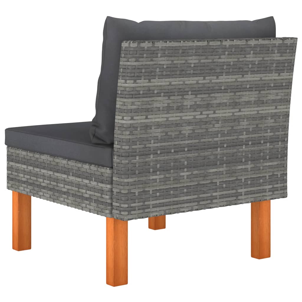 Middle Sofa Grey PE rattan Standard Removable Covers
