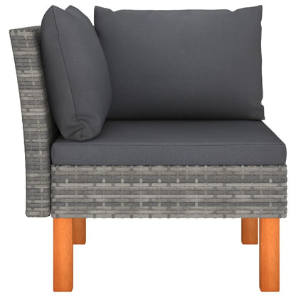 Garden Lounge Set Grey PE rattan Compact Removable Covers
