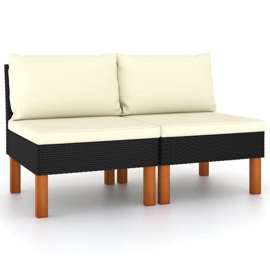 Middle Sofa Black, Cream White