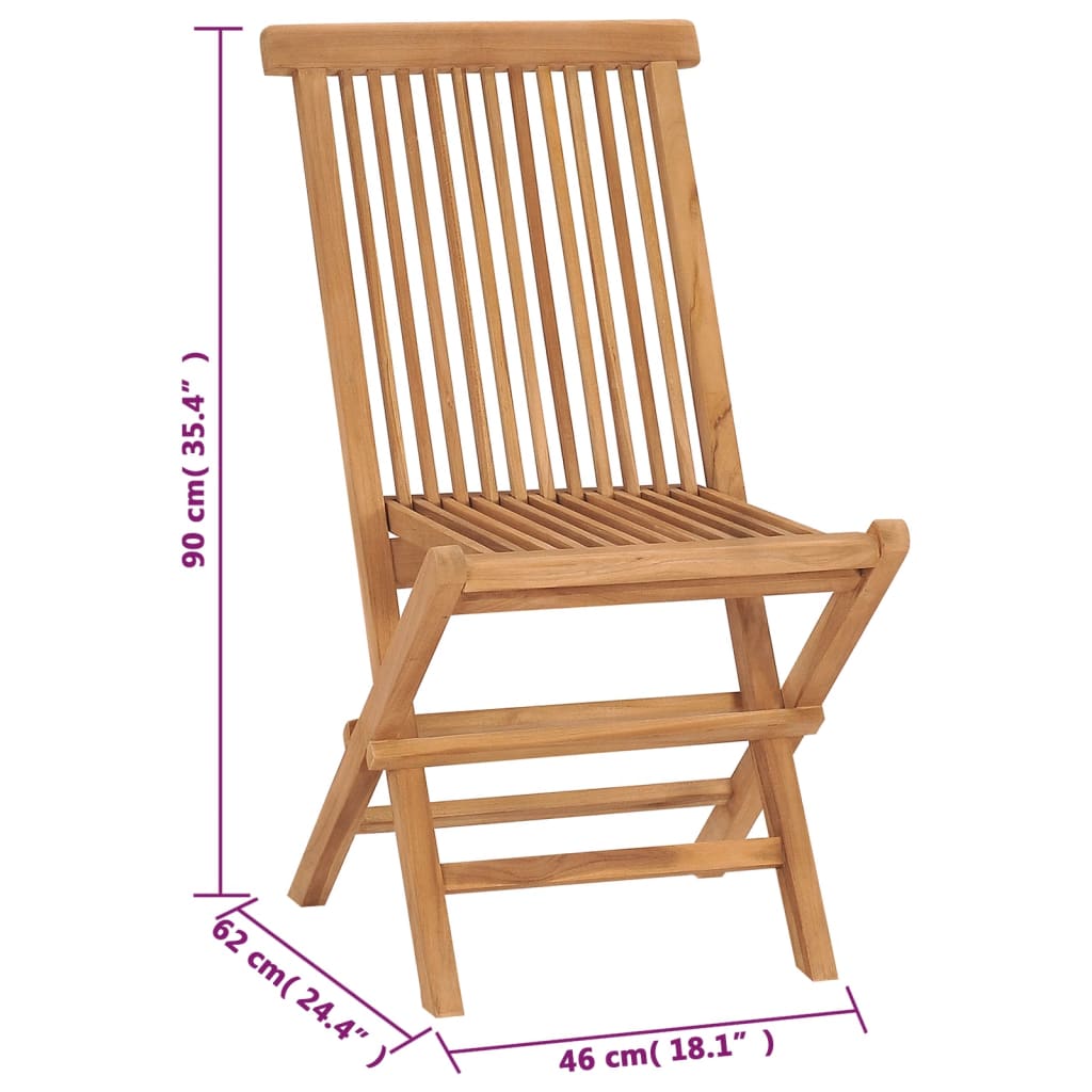 Garden Chair Set of 4 Teak
