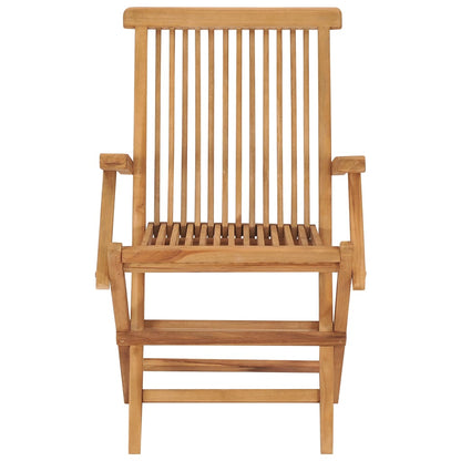 Garden Chair Set of 3 Teak Brown Teak Wood Medium Foldable