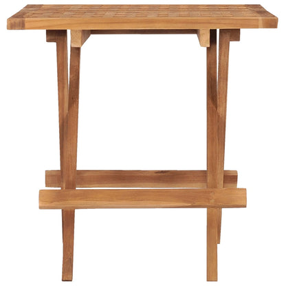 Garden Table Natural Teak Solid Teak Wood 19.7x19.7x19.7 in