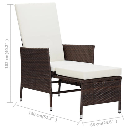 Garden Lounge Set Brown and Cream White