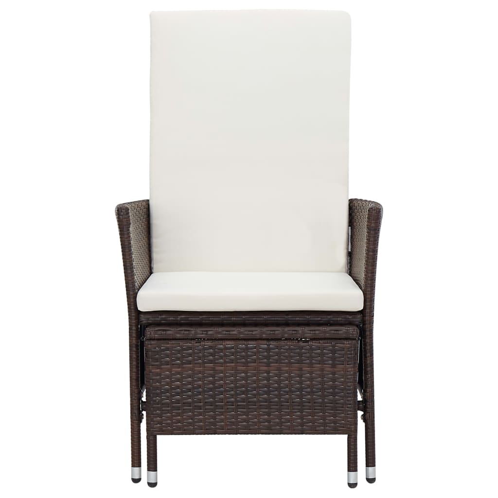 Garden Lounge Set Brown and Cream White