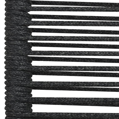 Dining Set Black Cotton rope, powder-coated steel, tempered glass