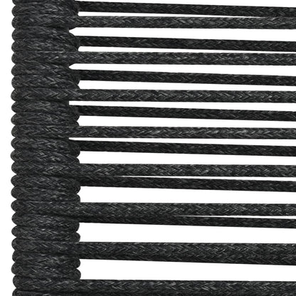 Dining Set Black Cotton rope, powder-coated steel, tempered glass