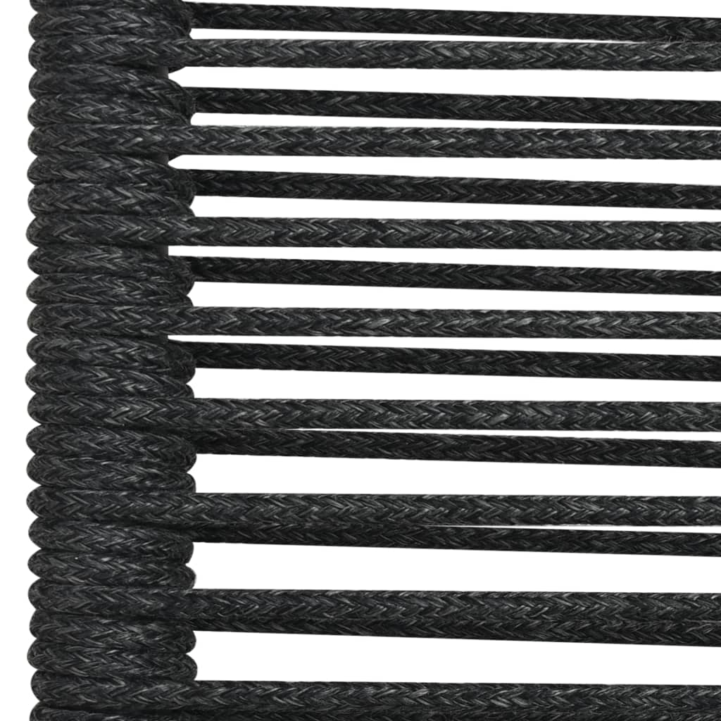Dining Set Black Cotton rope, powder-coated steel, tempered glass