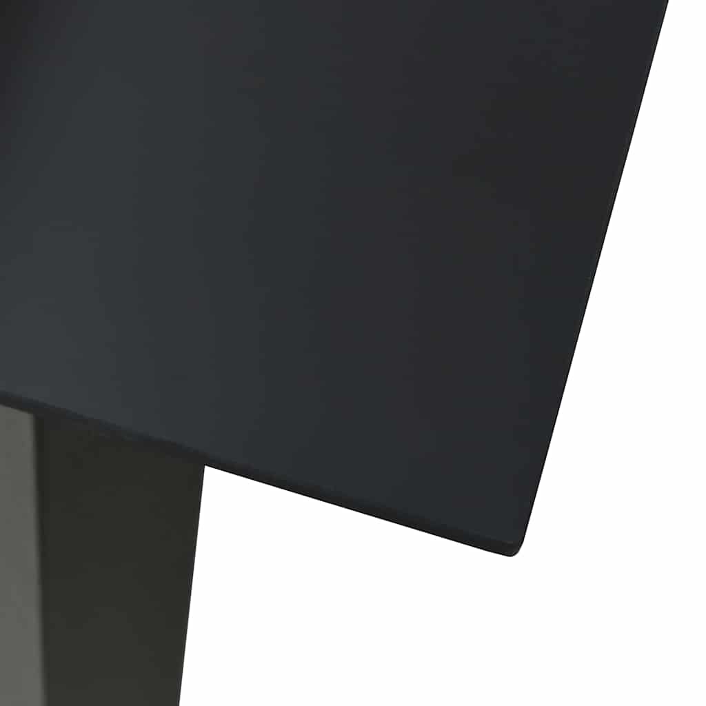 Dining Set Black Cotton Rope, Powder-Coated Steel, Tempered Glass