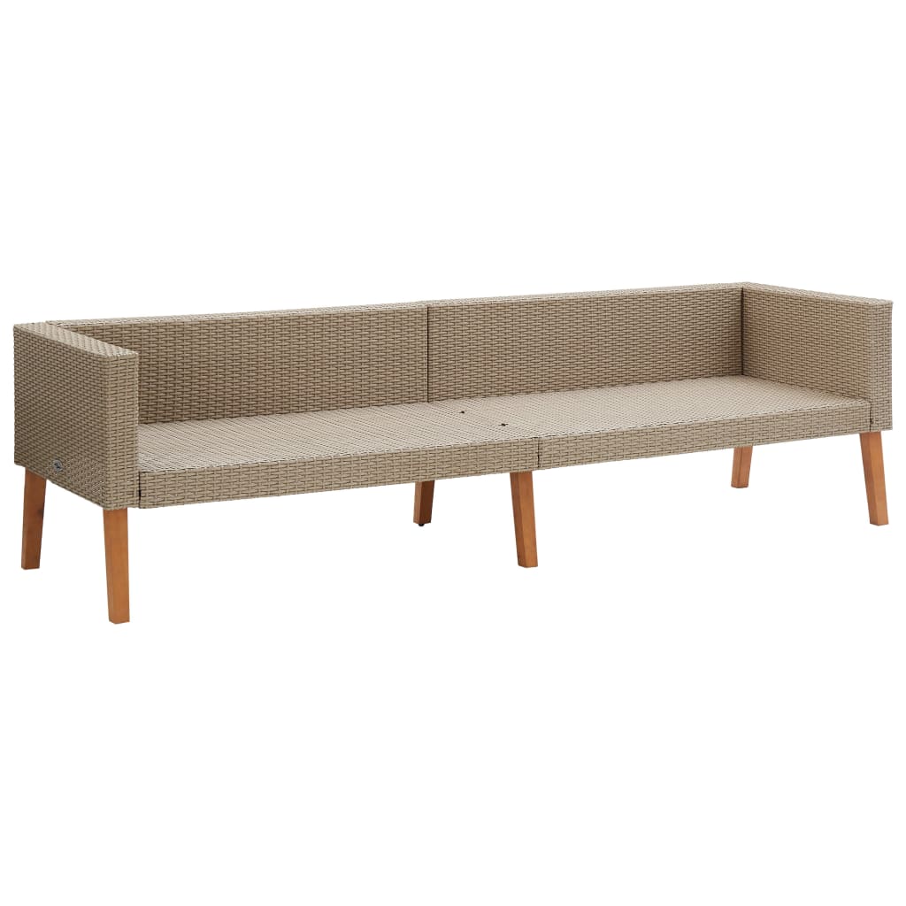 Garden Furniture Set Beige, Anthracite PE rattan 3-seater Modular