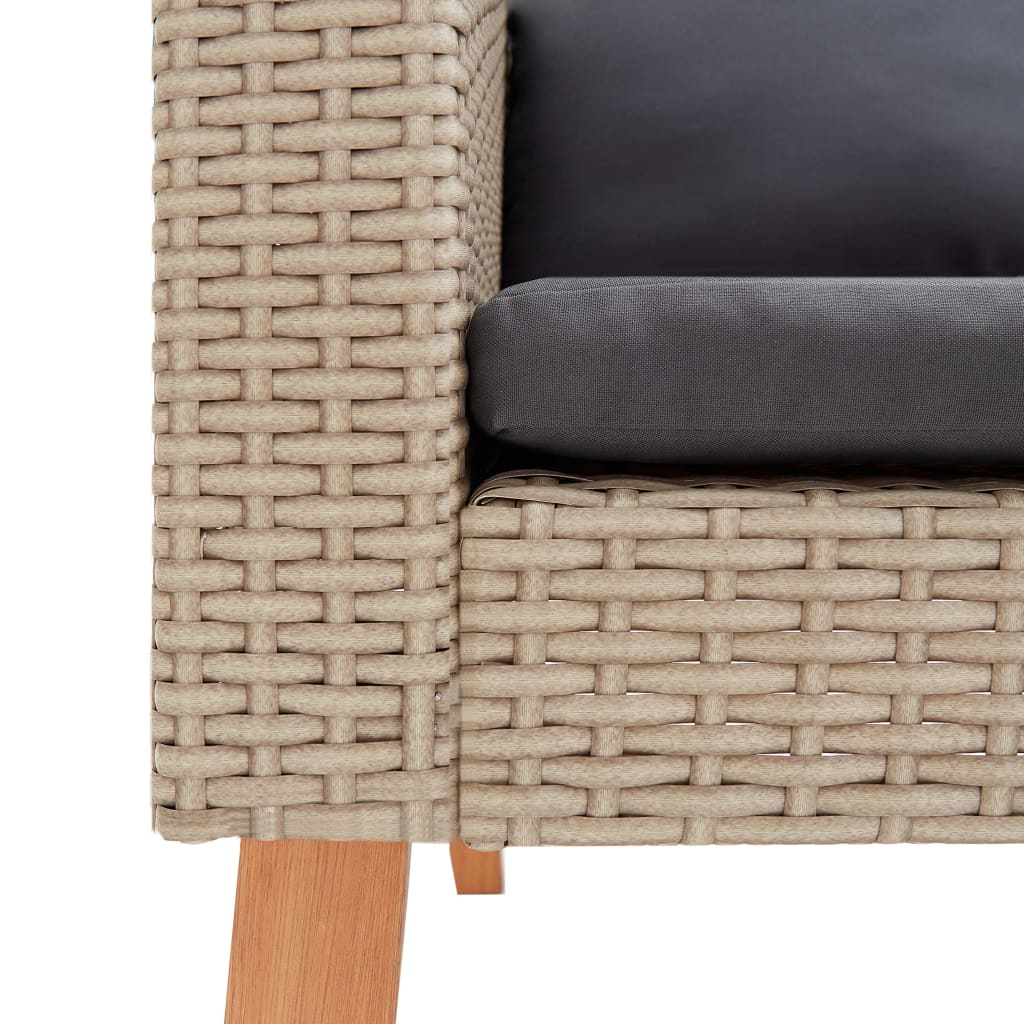 Garden Furniture Set Beige, Anthracite PE rattan 3-seater Modular
