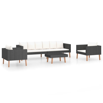 Garden Furniture Set Black, Cream White