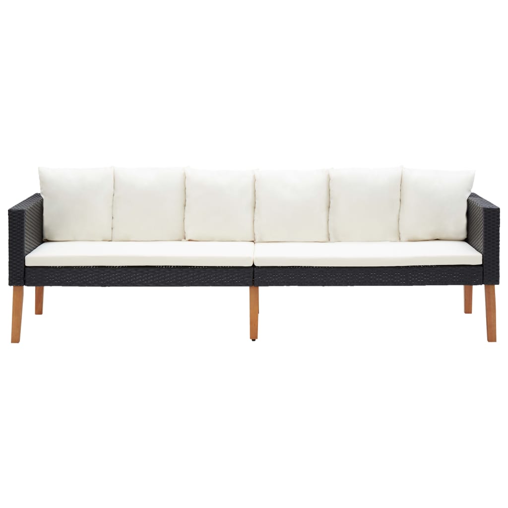 Garden Furniture Set Black, Cream White