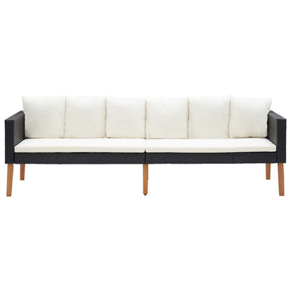 Garden Furniture Set Black, Cream White