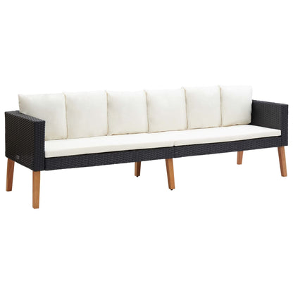 Garden Furniture Set Black, Cream White