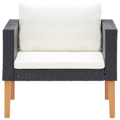 Garden Furniture Set Black, Cream White
