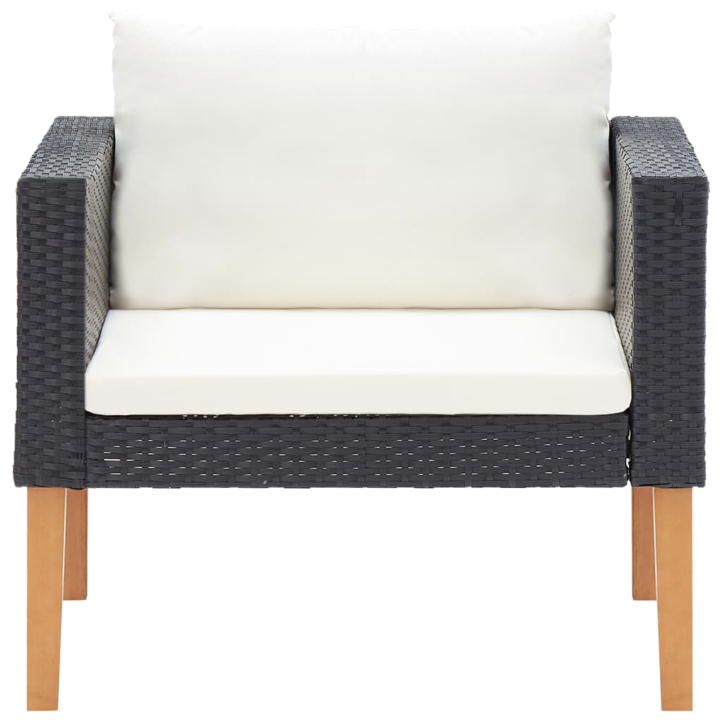 Garden Furniture Set Black, Cream White