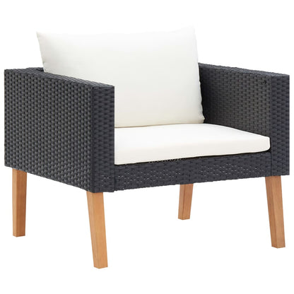 Garden Furniture Set Black, Cream White