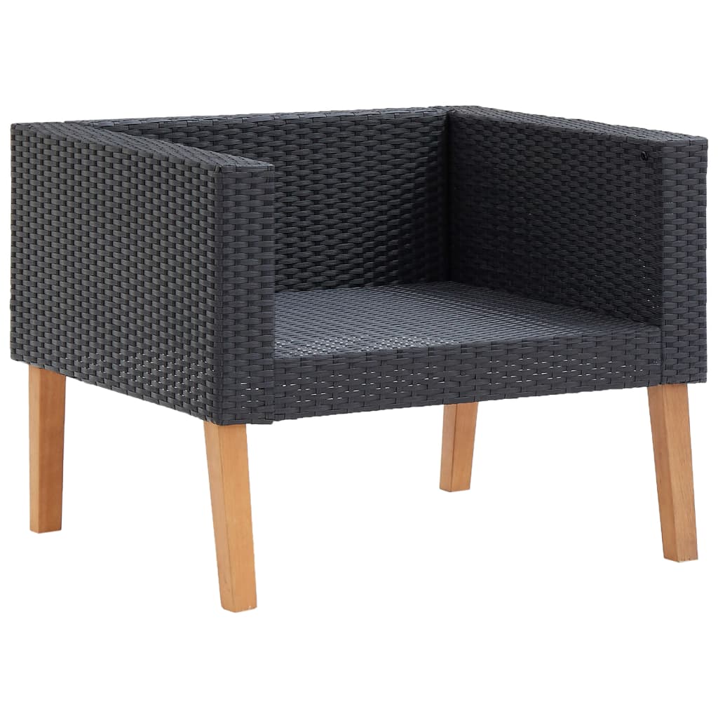 Garden Furniture Set Black, Cream White