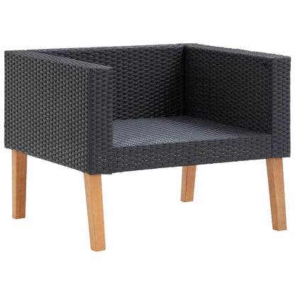 Garden Furniture Set Black, Cream White