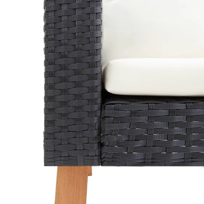 Garden Furniture Set Black, Cream White