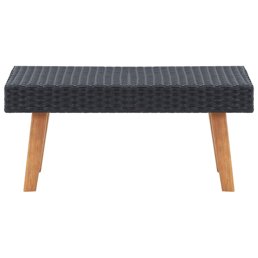 Garden Furniture Set Black PE rattan Medium Durable