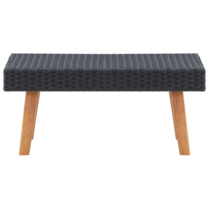 Garden Furniture Set Black PE rattan Medium Durable