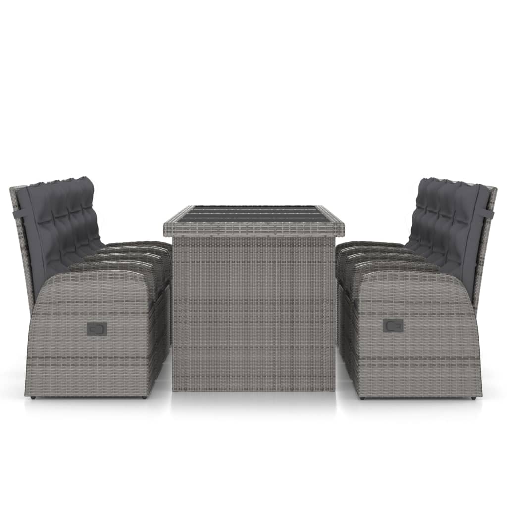 Outdoor Dining Set Grey, Dark Grey