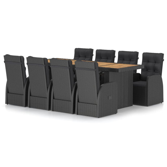 Outdoor Dining Set Black