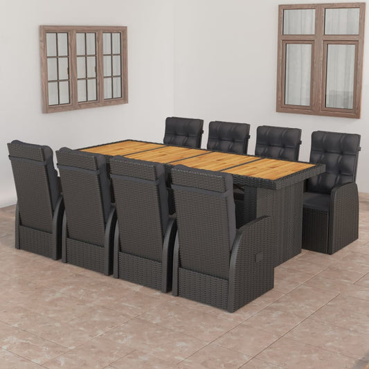 Outdoor Dining Set Black