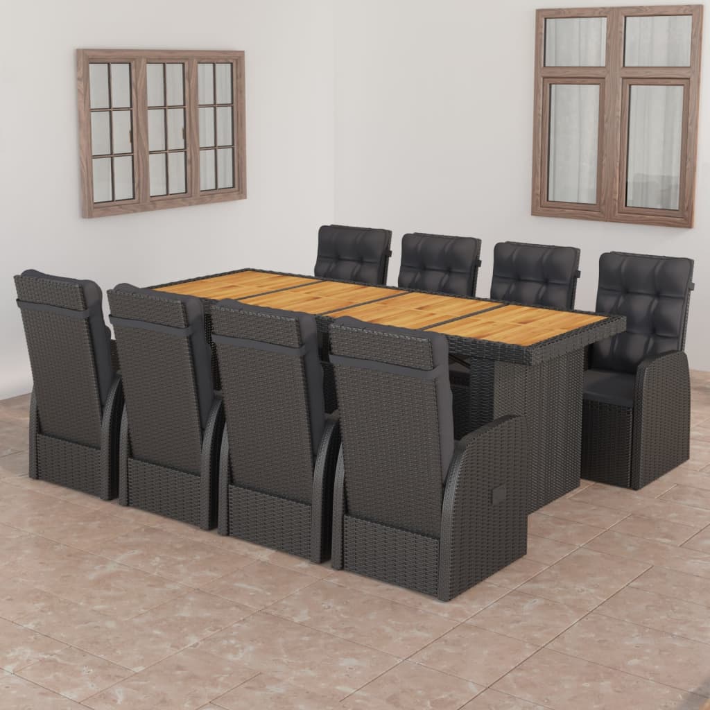 Outdoor Dining Set Black