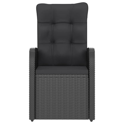 Outdoor Dining Set Poly rattan: Black, Acacia: Natural