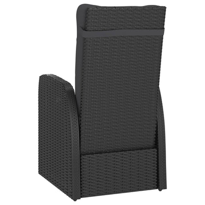 Outdoor Dining Set Black PE rattan, powder-coated steel, glass