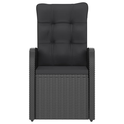 Outdoor Dining Set Black PE rattan, powder-coated steel, glass