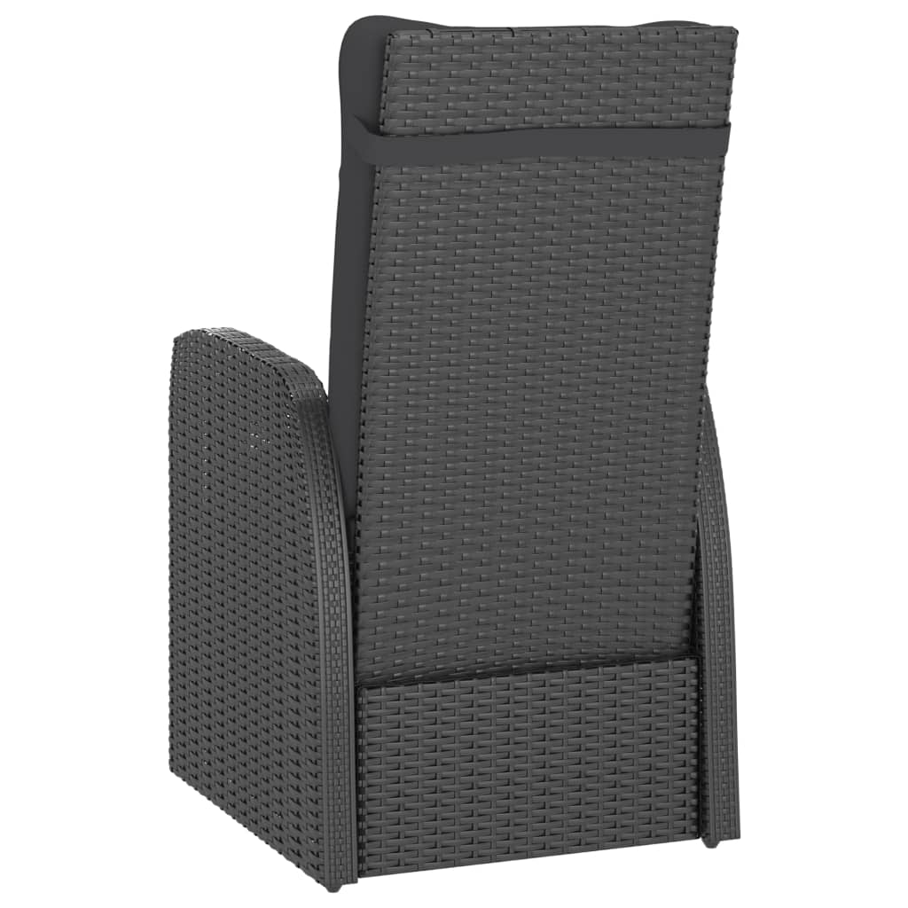 Outdoor Dining Set Black PE rattan, powder-coated steel, glass
