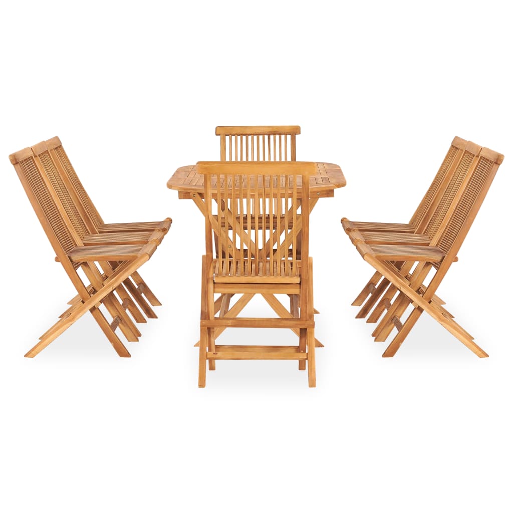 Outdoor Dining Set Natural Teak Smooth sanded teak hardwood