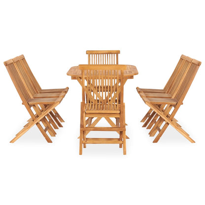 Outdoor Dining Set Natural Teak Smooth sanded teak hardwood