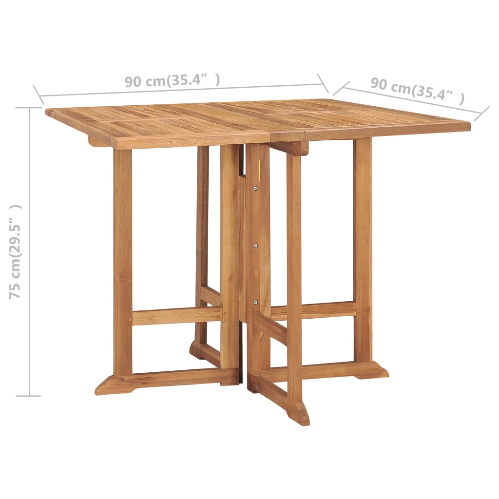 Outdoor Dining Set Natural teak Teak wood Medium Foldable