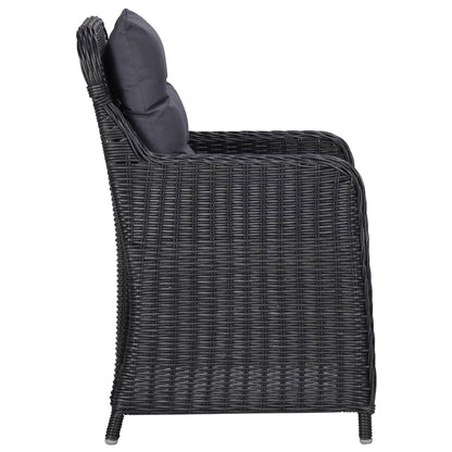 Dining Set Black Powder-coated steel Removable Covers