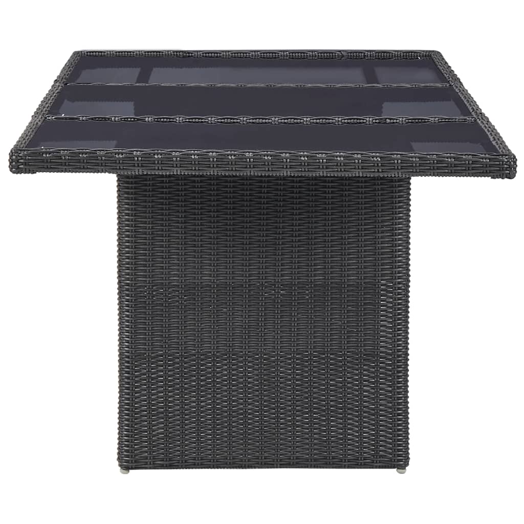 Dining Set Black PE rattan 7 Piece Removable Covers