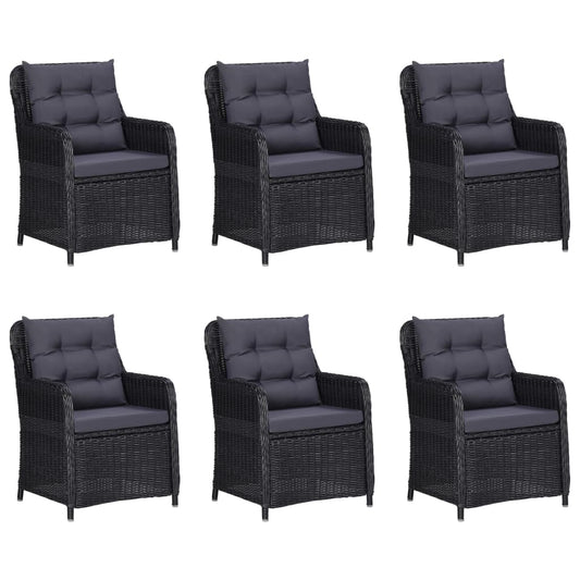 Dining Set Black PE Rattan Large Stackable Dining Set